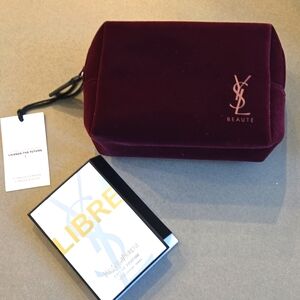 Brand New never used YVES SAINT LAURENT bag burgundy zipper YSL pouch